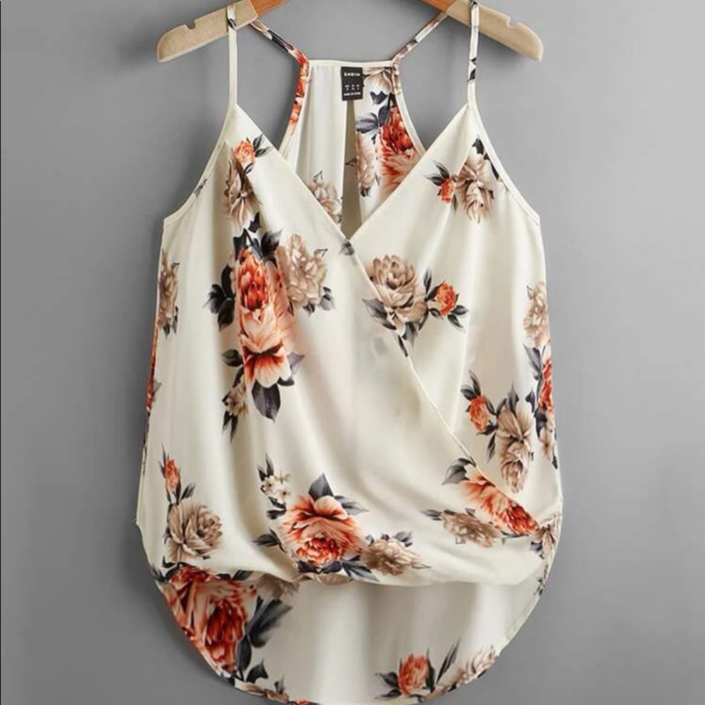 Floral print light weight tank top blouse